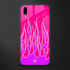 y2k hot pink flames glass case for vivo v11 pro image