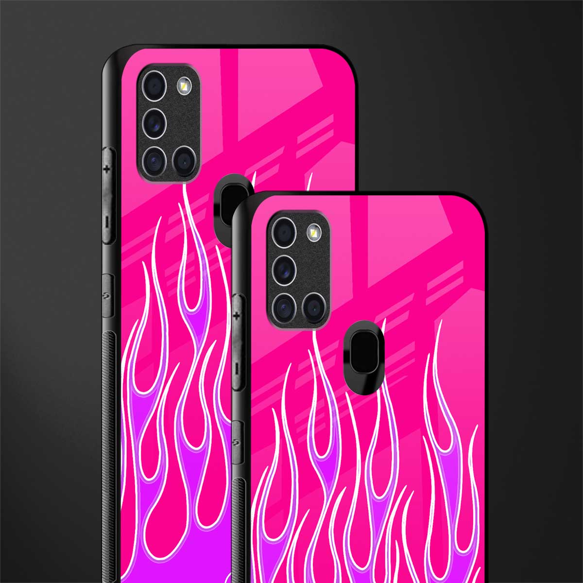 y2k hot pink flames glass case for samsung galaxy a21s image-2