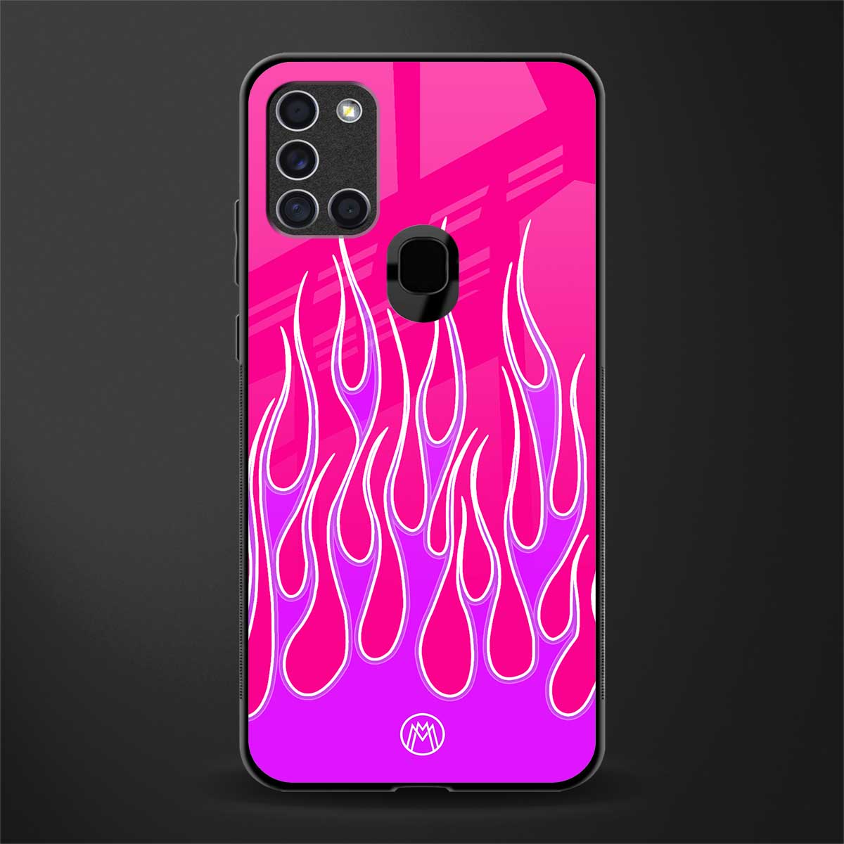 y2k hot pink flames glass case for samsung galaxy a21s image