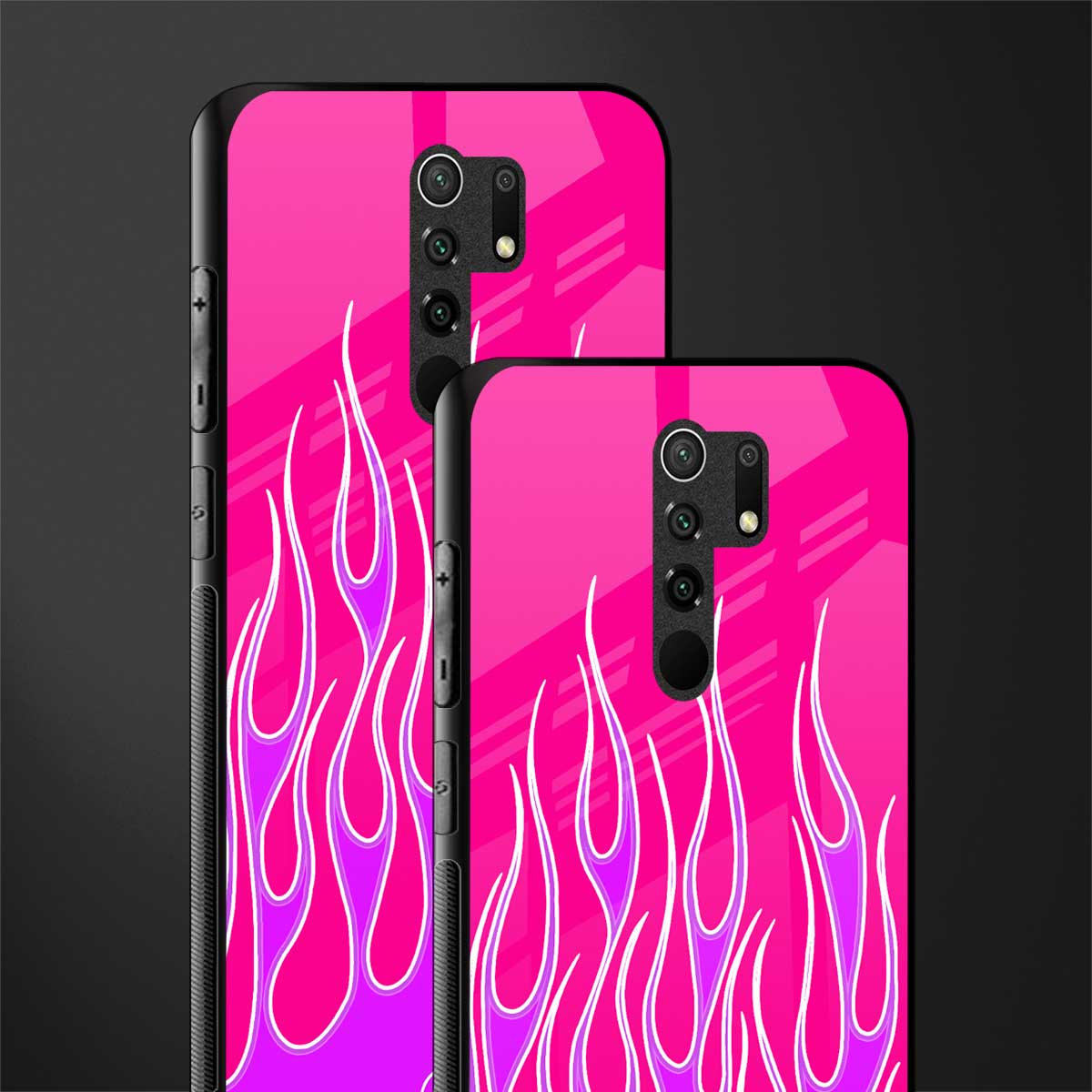 y2k hot pink flames glass case for poco m2 image-2