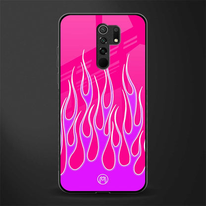 y2k hot pink flames glass case for poco m2 image