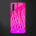 y2k hot pink flames glass case for oppo f15 image
