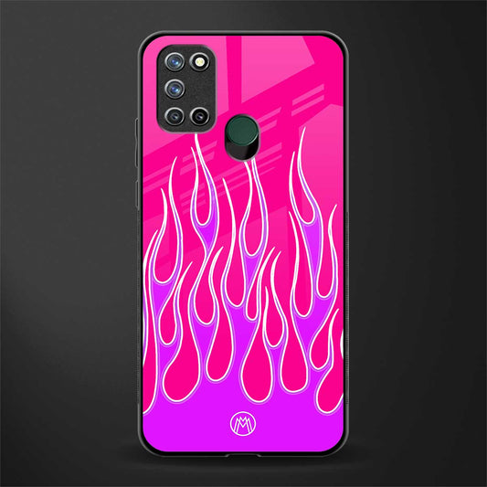 y2k hot pink flames glass case for realme 7i image