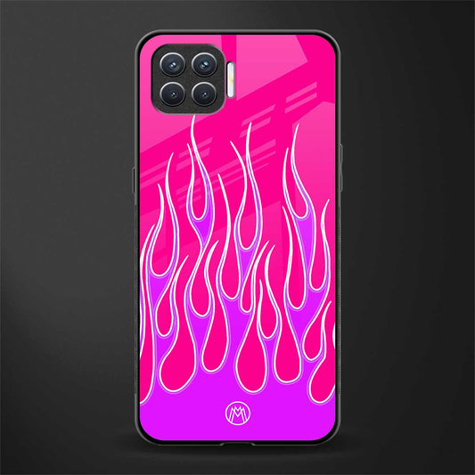 y2k hot pink flames glass case for oppo f17 image