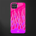 y2k hot pink flames glass case for oppo f17 pro image