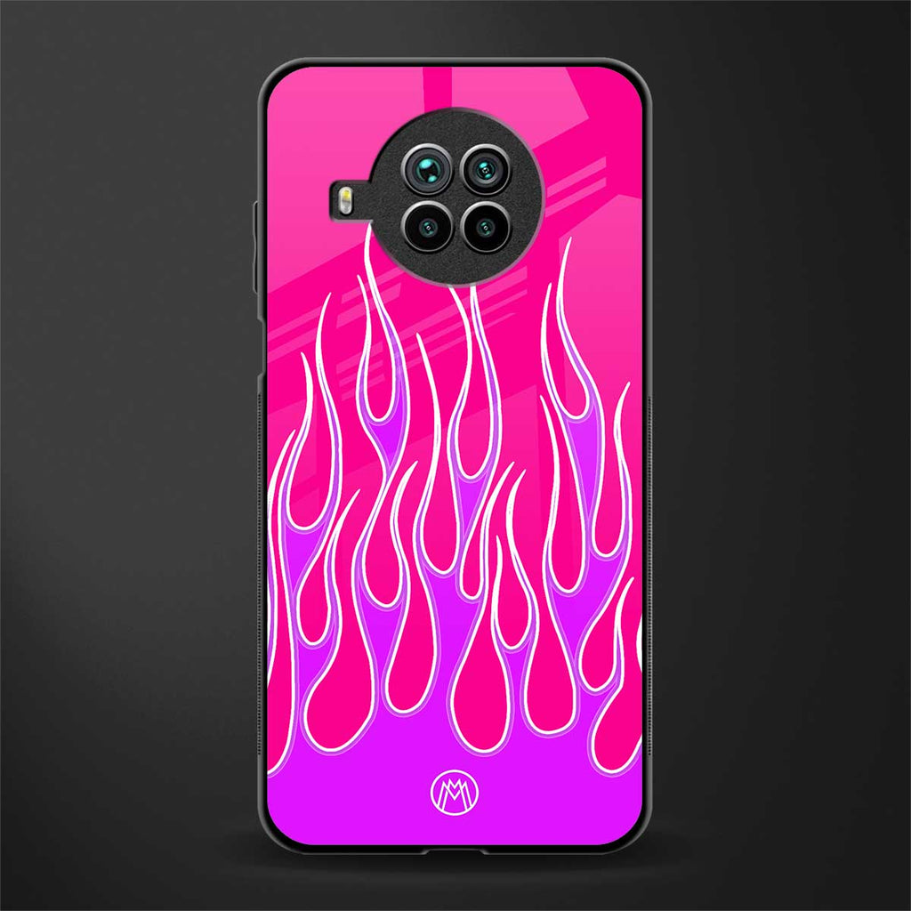 y2k hot pink flames glass case for mi 10i image