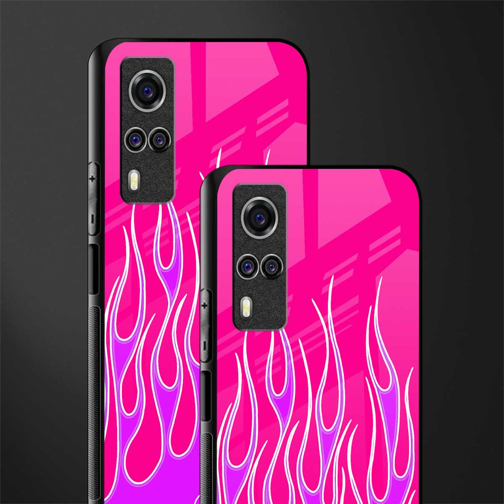 y2k hot pink flames glass case for vivo y31 image-2