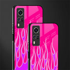 y2k hot pink flames glass case for vivo y51 image-2
