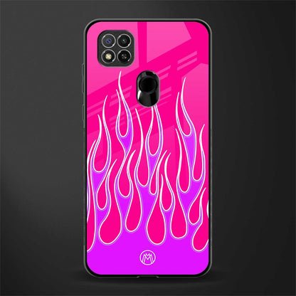 y2k hot pink flames glass case for redmi 9c image