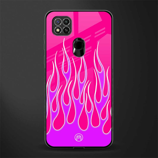 y2k hot pink flames glass case for poco c31 image
