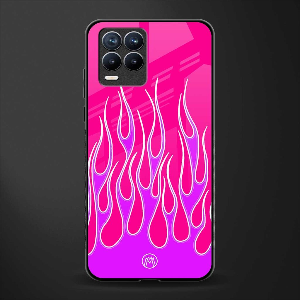 y2k hot pink flames glass case for realme 8 pro image