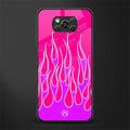 y2k hot pink flames glass case for poco x3 image