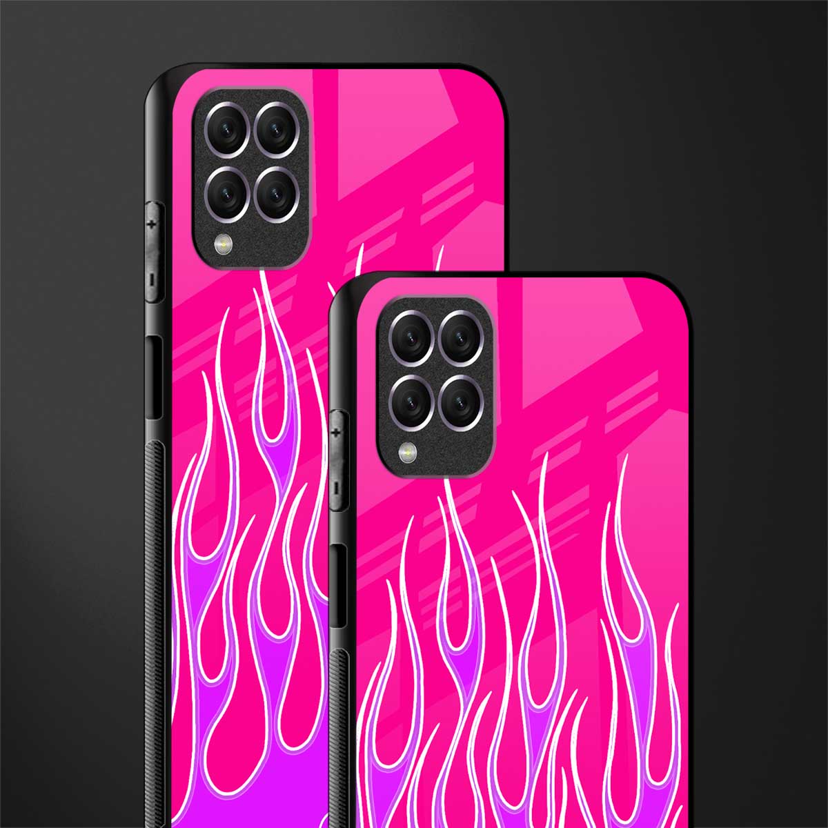 y2k hot pink flames glass case for samsung galaxy f62 image-2