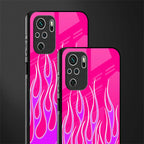y2k hot pink flames glass case for redmi note 10s image-2