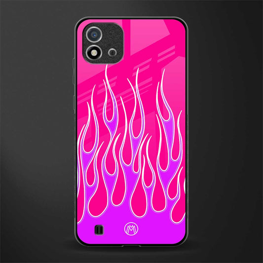 y2k hot pink flames glass case for realme c20 image
