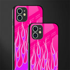y2k hot pink flames glass case for iphone 12 image-2