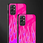 y2k hot pink flames glass case for oneplus 9r image-2