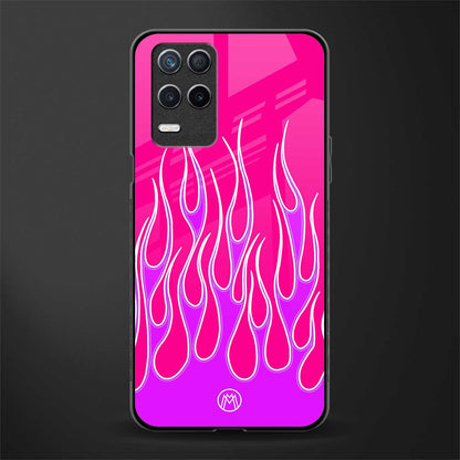 y2k hot pink flames glass case for realme narzo 30 5g image
