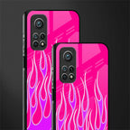 y2k hot pink flames glass case for mi 10t 5g image-2