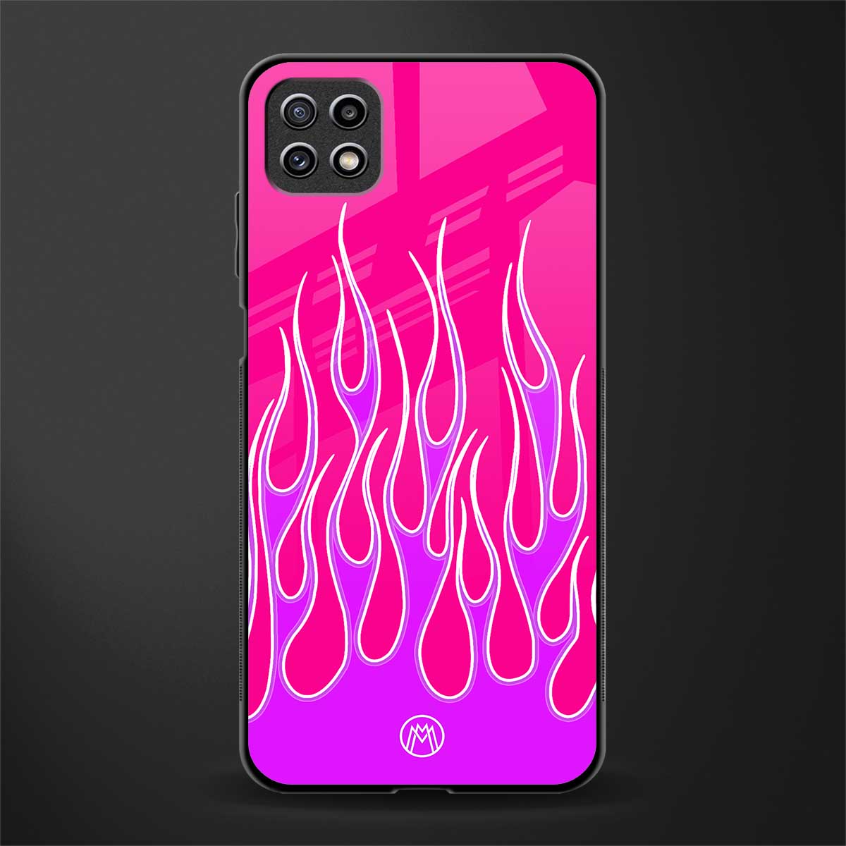 y2k hot pink flames glass case for samsung galaxy a22 5g image
