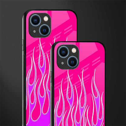 y2k hot pink flames glass case for iphone 13 image-2