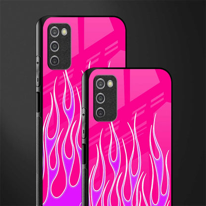 y2k hot pink flames glass case for samsung galaxy a03s image-2