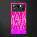 y2k hot pink flames glass case for mi 11 ultra 5g image