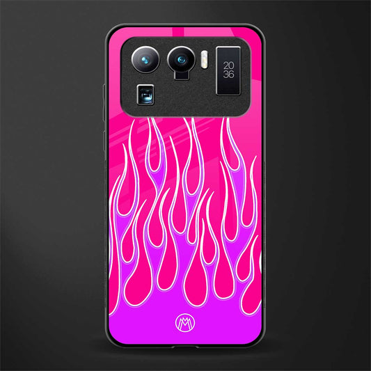 y2k hot pink flames glass case for mi 11 ultra 5g image