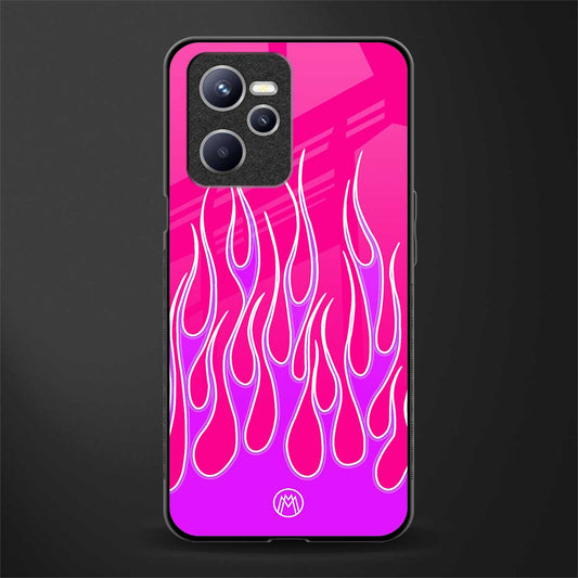 y2k hot pink flames glass case for realme c35 image