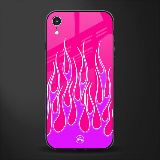 y2k hot pink flames glass case for iphone xr image