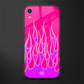 y2k hot pink flames glass case for iphone xr image