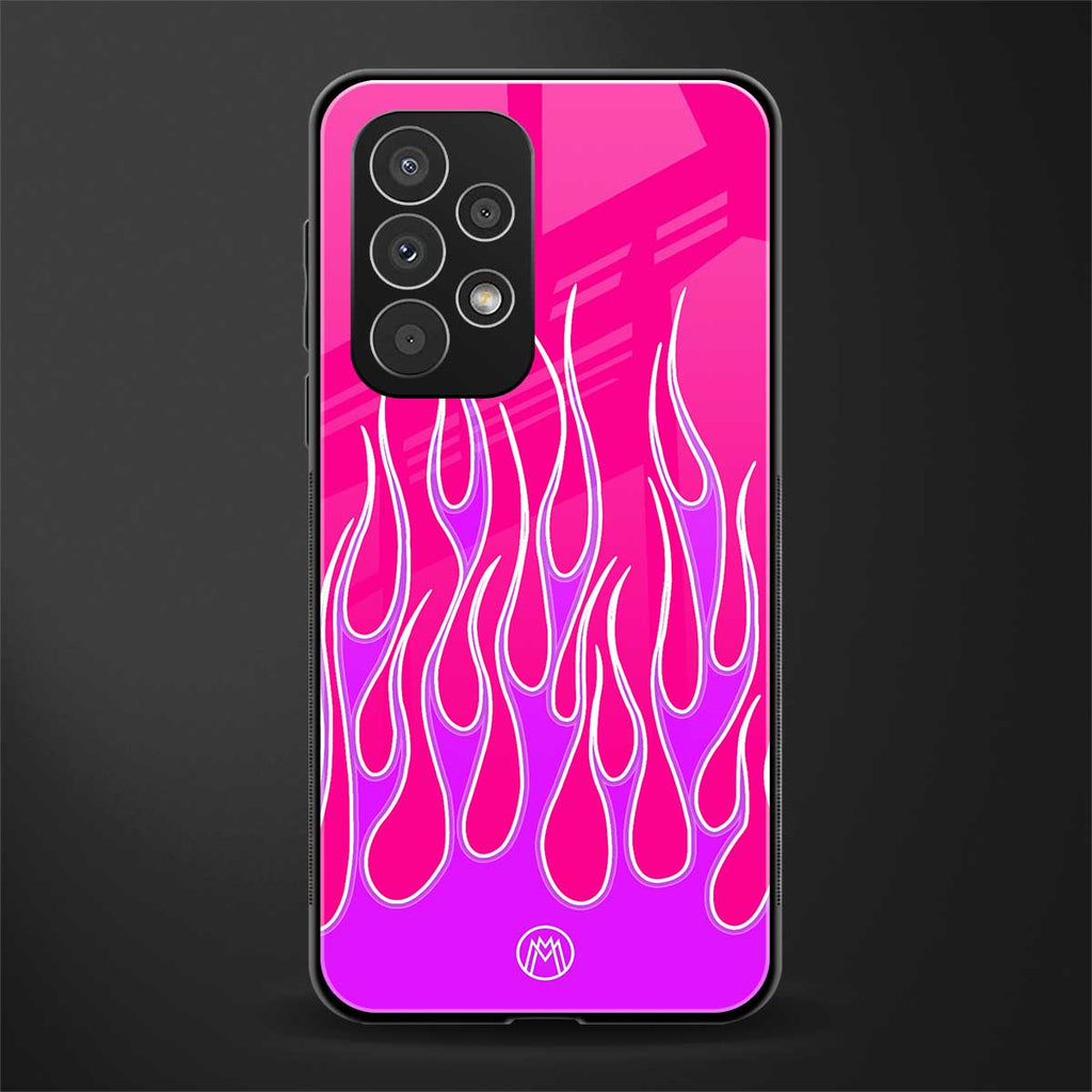 y2k hot pink flames back phone cover | glass case for samsung galaxy a53 5g