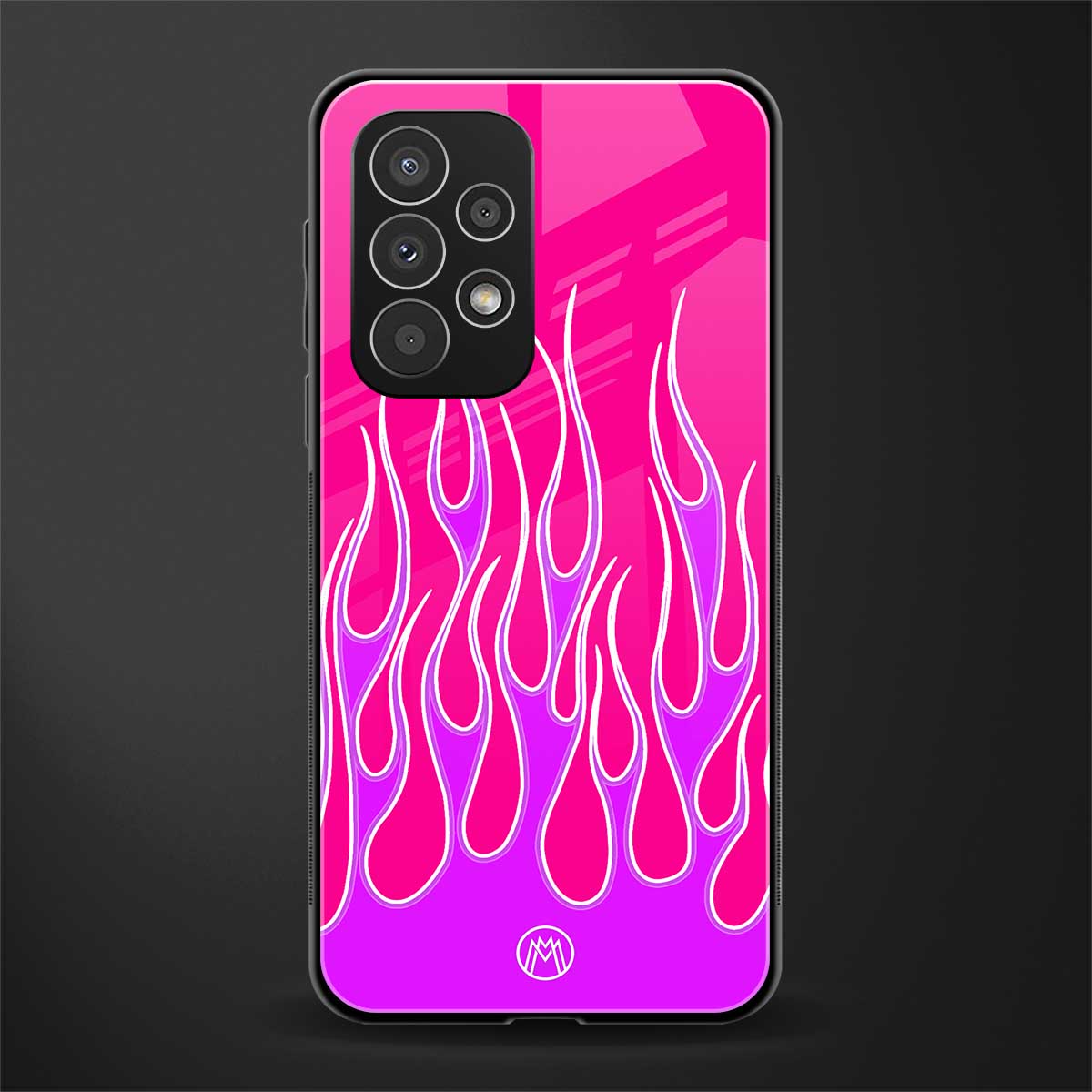 y2k hot pink flames back phone cover | glass case for samsung galaxy a53 5g