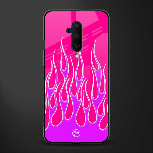 y2k hot pink flames glass case for oneplus 7t pro image