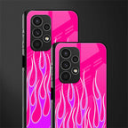 y2k hot pink flames back phone cover | glass case for samsung galaxy a13 4g