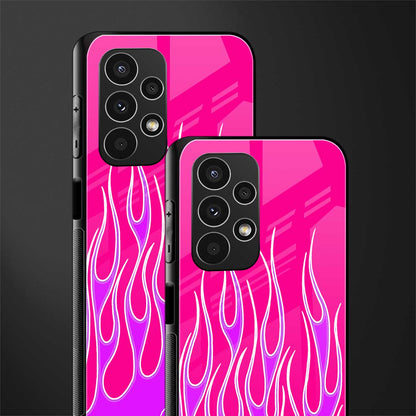 y2k hot pink flames back phone cover | glass case for samsung galaxy a13 4g