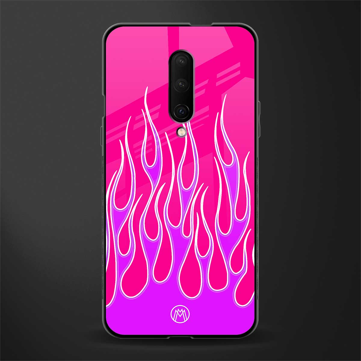y2k hot pink flames glass case for oneplus 7 pro image