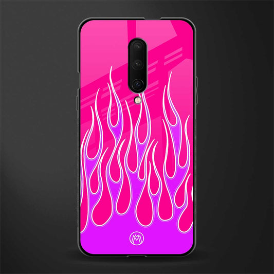 y2k hot pink flames glass case for oneplus 7 pro image