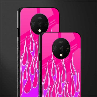 y2k hot pink flames glass case for oneplus 7t image-2