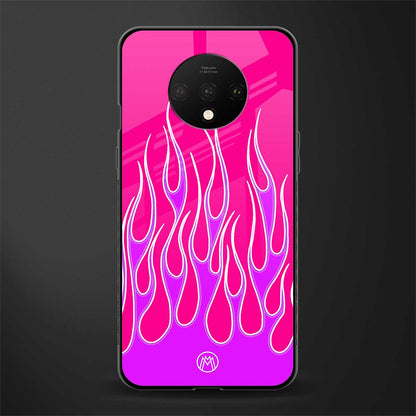 y2k hot pink flames glass case for oneplus 7t image