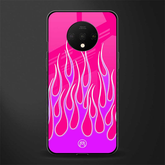 y2k hot pink flames glass case for oneplus 7t image