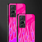 y2k hot pink flames glass case for vivo x70 image-2