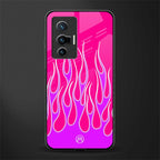 y2k hot pink flames glass case for vivo x70 image