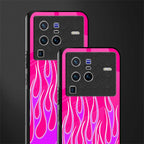 y2k hot pink flames glass case for vivo x80 pro 5g image-2
