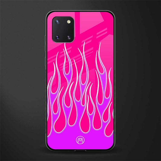 y2k hot pink flames glass case for samsung a81 image