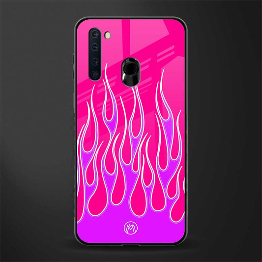 y2k hot pink flames glass case for samsung a21 image