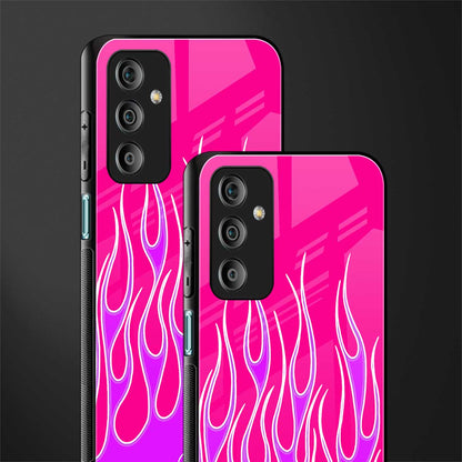 y2k hot pink flames back phone cover | glass case for samsung galaxy f23 5g