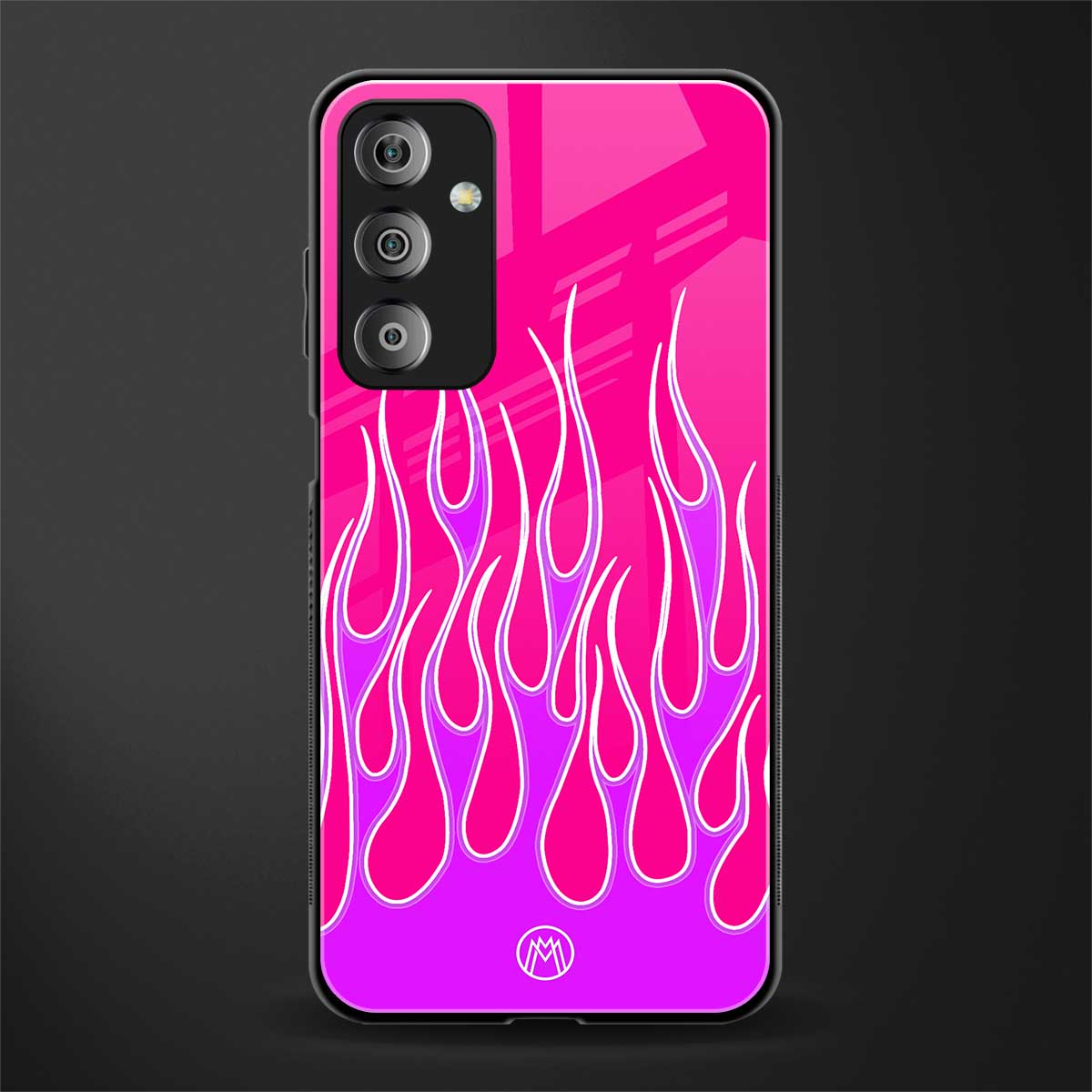 y2k hot pink flames back phone cover | glass case for samsung galaxy f23 5g