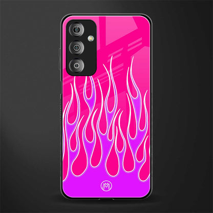 y2k hot pink flames back phone cover | glass case for samsung galaxy f23 5g