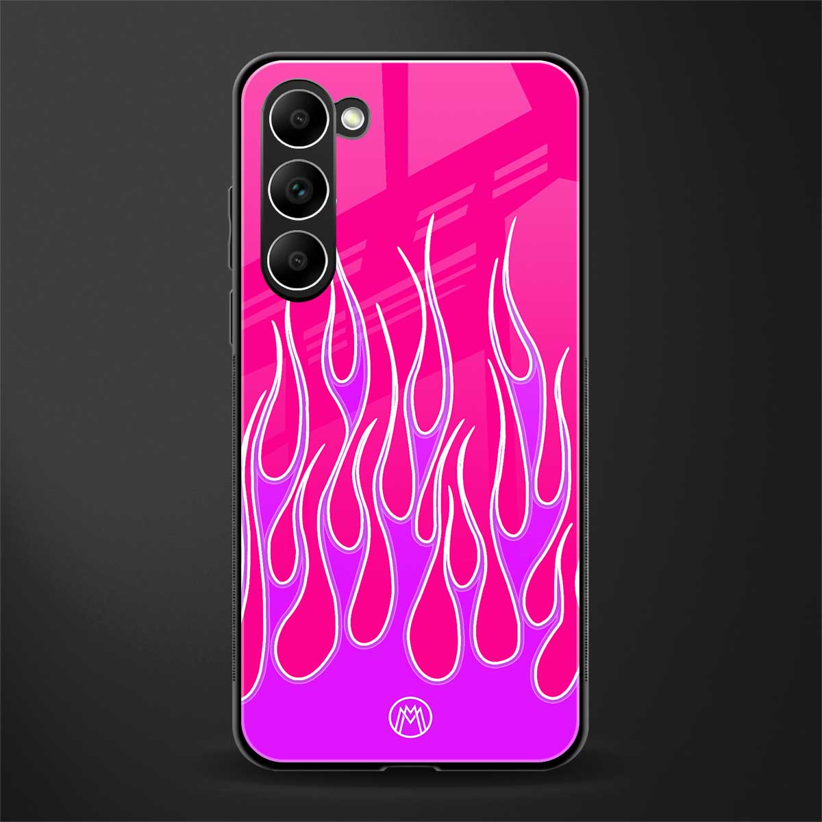 Y2k-Hot-Pink-Flames-Glass-Case for phone case | glass case for samsung galaxy s23 plus